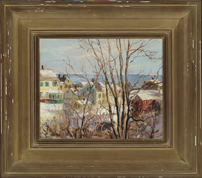 Provincetown in Winter by Caleb Arnold Slade - Auction record, sale price, and art valuation. Compare with similar artists and explore comparable artworks.