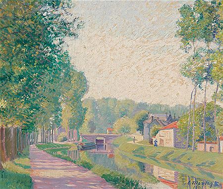 Frühlingstag an einem Kanal in Frankreich, 1907