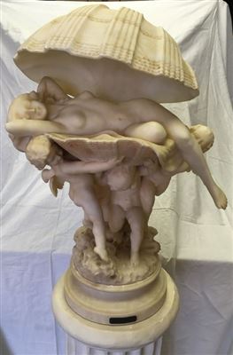 Alabaster Statue with Pedestal