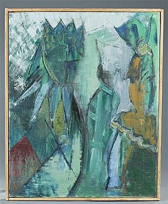 Abstract with jester or harlequin figure