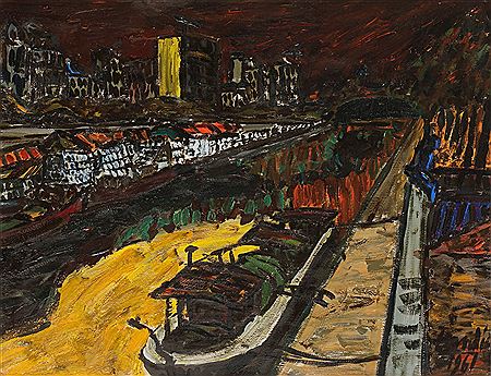 Paris, le Canal Saint-Martin la nuit, 1961