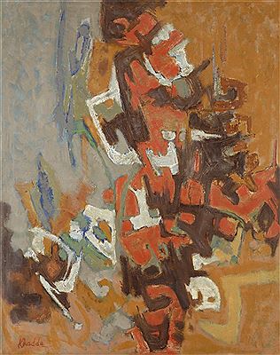 Composition by Mohamed Khadda - Auction record, sale price, and art valuation. Compare with similar artists and explore comparable artworks.