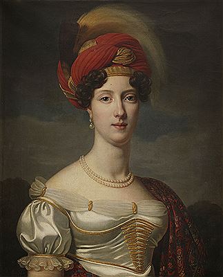 Portrait de dame en buste au turban