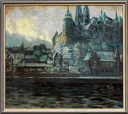Sample artwork by Walter Hahn, known for land-and townscape, landmark painting - View similar artists and auction records