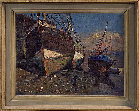Fishing Boats, Gravelines, France by Cor Visser - Auction record, sale price, and art valuation. Compare with similar artists and explore comparable artworks.