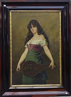 Junges Zigeunermädchen mit Drehleier by Anna Stobitzer - Auction record, sale price, and art valuation. Compare with similar artists and explore comparable artworks.