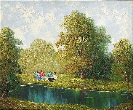 Flusslandschaft mit rastenden Personen by Peter Sohler - Auction record, sale price, and art valuation. Compare with similar artists and explore comparable artworks.