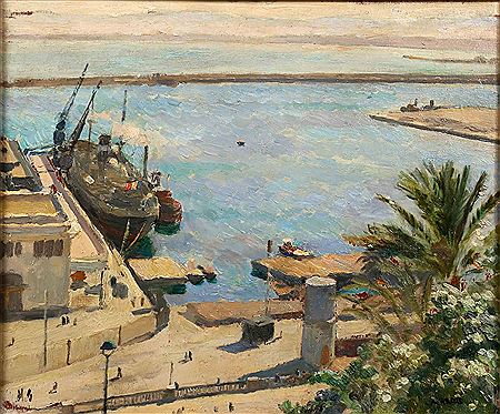 Le port d'Alger, cargo à quai
