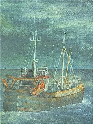 Fishing trawler making out to sea