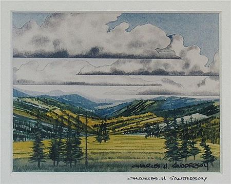 The Valley by Charles Howard Sanderson - Auction record, sale price, and art valuation. Compare with similar artists and explore comparable artworks.