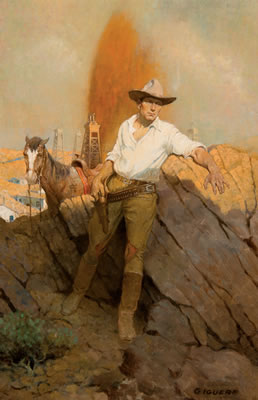 Sample artwork by George Giguere (1917 - 1953), known for illustrator, war-western genre - View similar artists and auction records