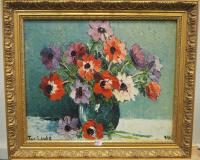 Vase de fleurs. by Jac Laube - Auction record, sale price, and art valuation. Compare with similar artists and explore comparable artworks.