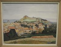 Vue d'un village méridional surmonté d'un château médiéval. by Regis Girard - Auction record, sale price, and art valuation. Compare with similar artists and explore comparable artworks.