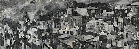 Greek Landscape by Akbar Padamsee - Auction record, sale price, and art valuation. Compare with similar artists and explore comparable artworks.