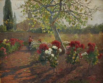 In the flower garden