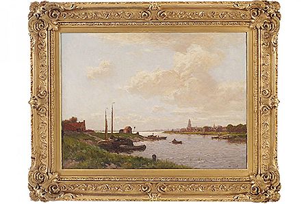 Sample artwork by Johannes Karel Leurs (1865 - 1938), known for landscape, landscape with figures and animals painting - View similar artists and auction records