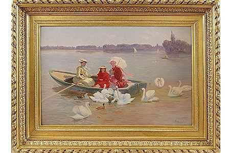 Feeding the swans