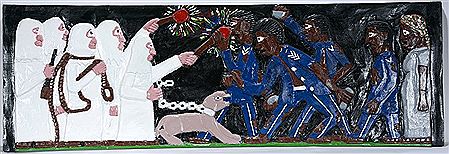 Sample artwork by Herbert "Coon" Singleton (1945 - 2007), known for folk art,  wood carved totems, ceremonial canes, voodoos - View similar artists and auction records