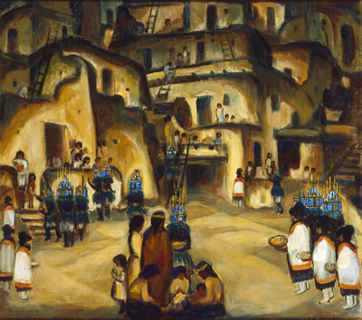Sample artwork by Frank Guy Applegate (1881 - 1931), known for modernist figure-genre-indian, and landscape painting - View similar artists and auction records