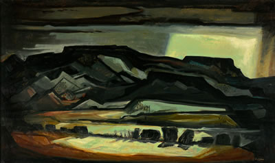 Sample artwork by Doel Reed (1895 - 1985), known for modernist-leaning landscape and figure painting, aquatint, teaching - View similar artists and auction records
