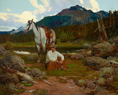 Mountain Meadows by Frank Tenney Johnson - Auction record, sale price, and art valuation. Compare with similar artists and explore comparable artworks.