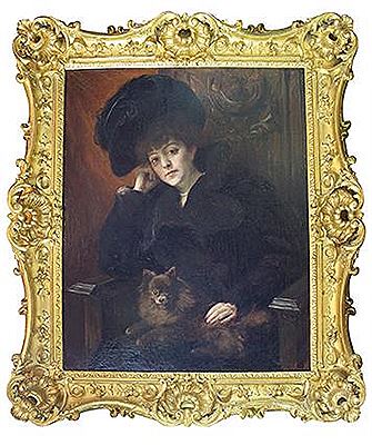 Portrait d'élégante au chien by Richard Hall - Auction record, sale price, and art valuation. Compare with similar artists and explore comparable artworks.