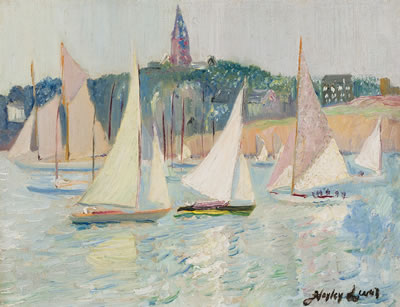 Sailboats at Marblehead Harbor, Mass., 1914