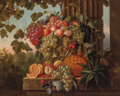 "Still Life with Pineapple, Grapes, and Orange, circa 1860"