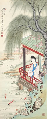 APPRECIATING FISH AT THE PAVILION by Fenggong Li - Auction record, sale price, and art valuation. Compare with similar artists and explore comparable artworks.