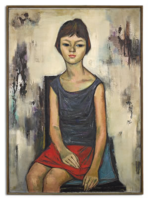 Sample artwork by De-Jinn Shiy (1923 - 1981), known for semi folk art and abstract painting, teaching - View similar artists and auction records