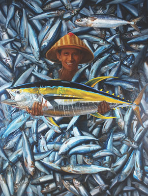 Sample artwork by A Muhsoni (Born 1980), known for painting - View similar artists and auction records