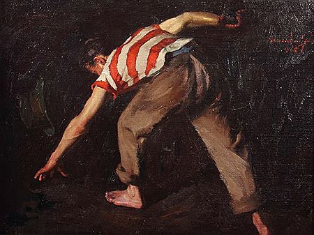 Junger Boule-Spieler