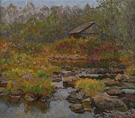 "Häuschen in Moorlandschaft", an einem Waldrain in herbstlicher Stimmung by Vladimir Aleksandrovich Ulyanov - Auction record, sale price, and art valuation. Compare with similar artists and explore comparable artworks.