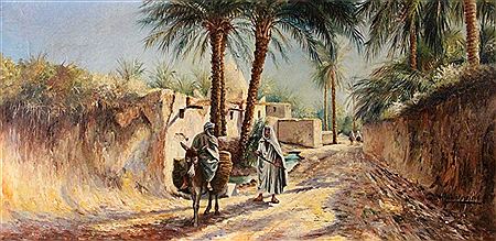 Street in Oriental village with people