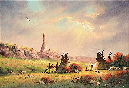 "Chimney Rock Near Fort Laramie, Texas"