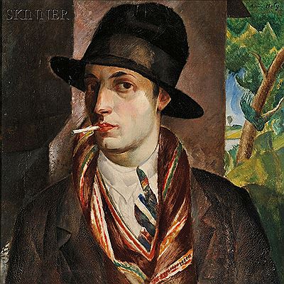Bust Length Portrait of Figure with Cigarette by Adrien Holy - Auction record, sale price, and art valuation. Compare with similar artists and explore comparable artworks.