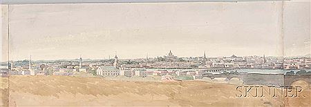 Panoramic View of Boston Harbor and Part of Charlestown with Bunker Hill, June 15, 1815 by George Heriot - Auction record, sale price, and art valuation. Compare with similar artists and explore comparable artworks.