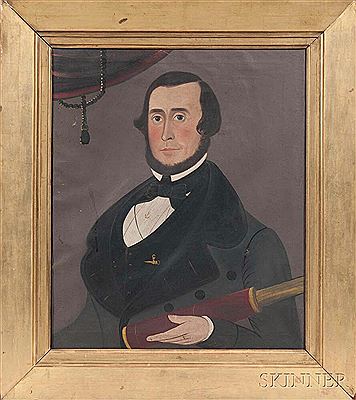 Portrait of a Sea Captain, Reportedly Rufus S. Fales, Esq. (1812-1858) by George G Hartwell - Auction record, sale price, and art valuation. Compare with similar artists and explore comparable artworks.