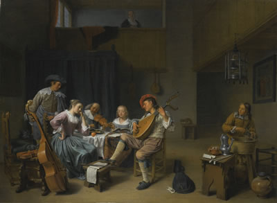 A MUSICAL COMPANY IN AN INTERIOR