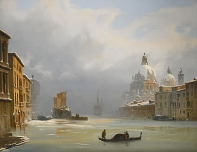 VENICE, A VIEW OF THE CITY UNDER SNOW WITH THE CHURCH OF THE SALUTE by Ippolito Caffi - Auction record, sale price, and art valuation. Compare with similar artists and explore comparable artworks.