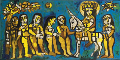 UNTITLED (PARVATI ON UNICORN WITH ATTENDANTS)