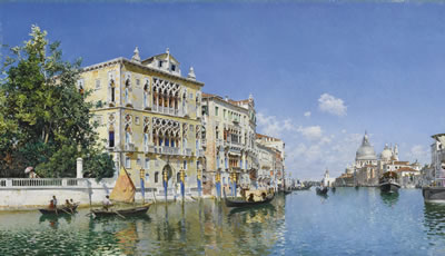 A VIEW OF THE GRAND CANAL WITH THE PALAZZO CAVALLI-FRANCHETTI