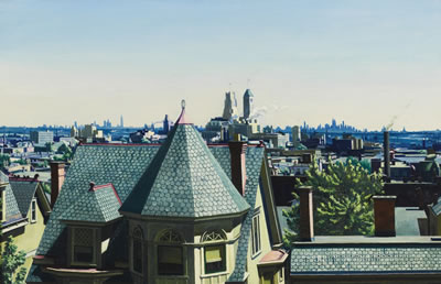 VIEW OF JERSEY CITY LOOKING TOWARD THE NEW YORK CITY SKYLINE by Vincent Jannelli - Auction record, sale price, and art valuation. Compare with similar artists and explore comparable artworks.