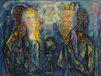 Sample artwork by Abraham Rattner (1893 - 1978), known for cubist figure-genre and non objective painting - View similar artists and auction records