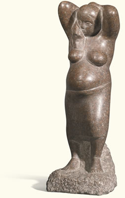 SICH FRISIERENDE SCHWANGERE (PREGNANT WOMAN DRESSING HER HAIR)