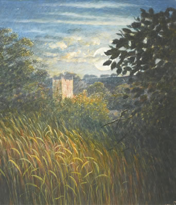 FULL MOON OVER SUTTON MONTIS CHURCH