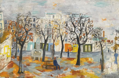 PLACE HENRI ROLLET, QUINZIEME ARRONDISSEMENT, PARIS by Julian Trevelyan - Auction record, sale price, and art valuation. Compare with similar artists and explore comparable artworks.