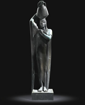 Sample artwork by Mahmoud Mokhtar (1891 - 1934), known for allegorical egyptian motif figural sculpture - View similar artists and auction records