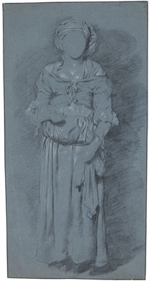 STUDY OF A STANDING GIRL, THE FACE BLANK