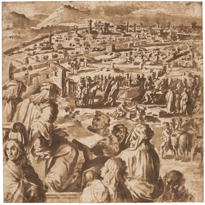 THE ENLARGEMENT OF THE CITY OF FLORENCE by Jan Van Der Straet - Auction record, sale price, and art valuation. Compare with similar artists and explore comparable artworks.